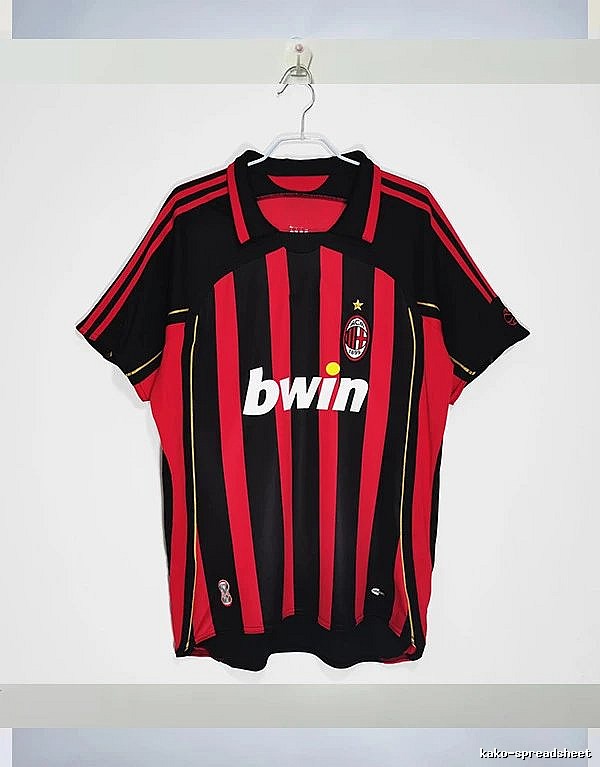 AC Milan Patterned Retro soccer jersey Red Black Striped with Polished Detail