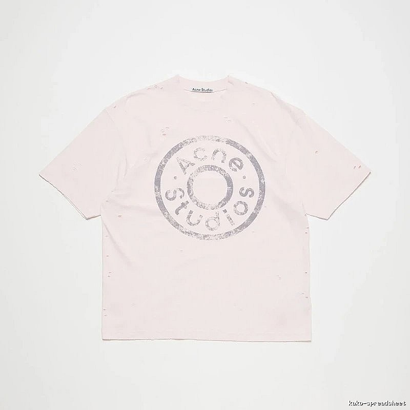 Acne Studios 2090-80 Pink Multicolor Pink Style Ac908041 Stockholm Logo T-Shirt Commuter Look