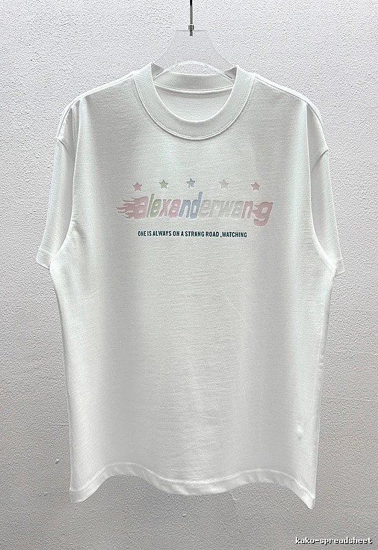 Alexander Wang Letter Print Street Style White T-Shirt