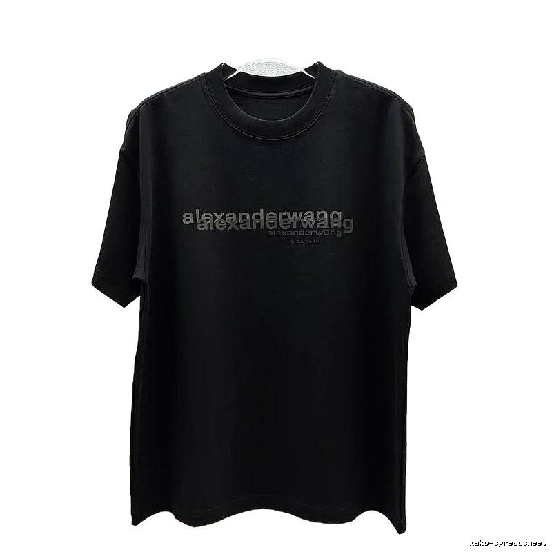 Alexander Wang Letter Print Trendy & Cool Black T-Shirt