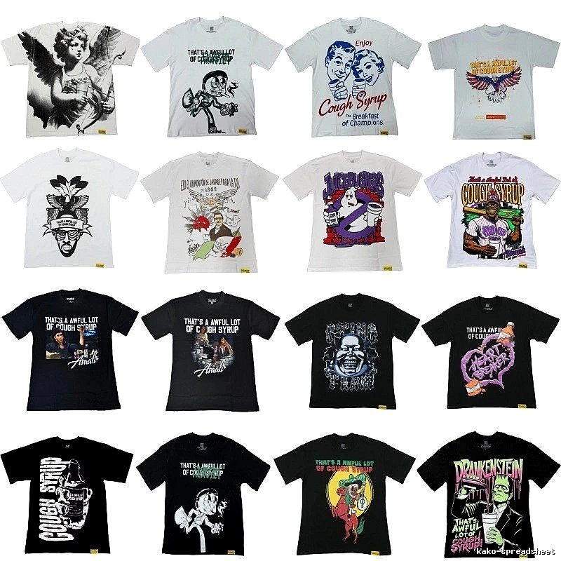 ALOCS Printed American Street Style Multi-color Short-sleeve T-shirt