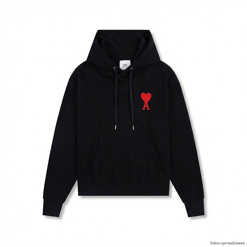 AMI Embroidered Heart Black Sweatshirt