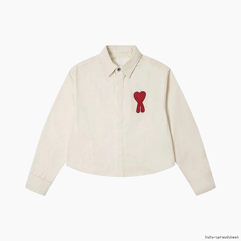 AMI Love Embroidery Minimalist Style White Shirt