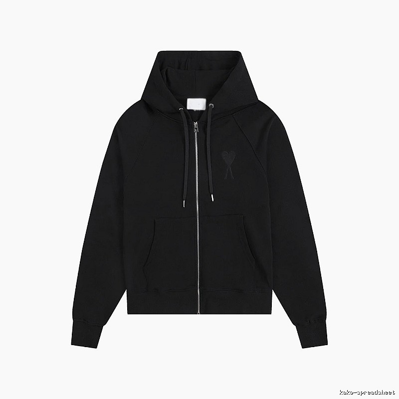 AMI Love Simple Style Black Hoodie