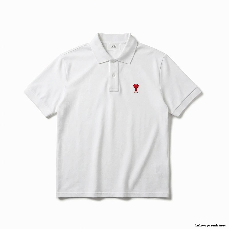 AMI Love Simple White Polo Shirt