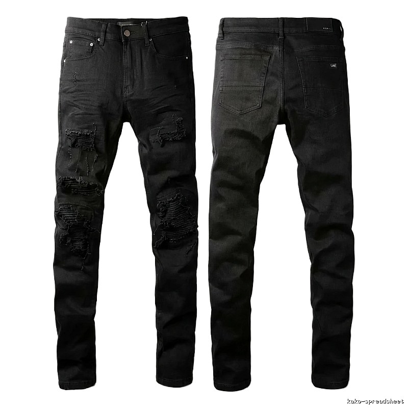 AMI Ripped and Trendy Cool Black Jeans