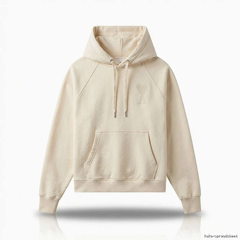 AMI simple and casual style off-white hoodie