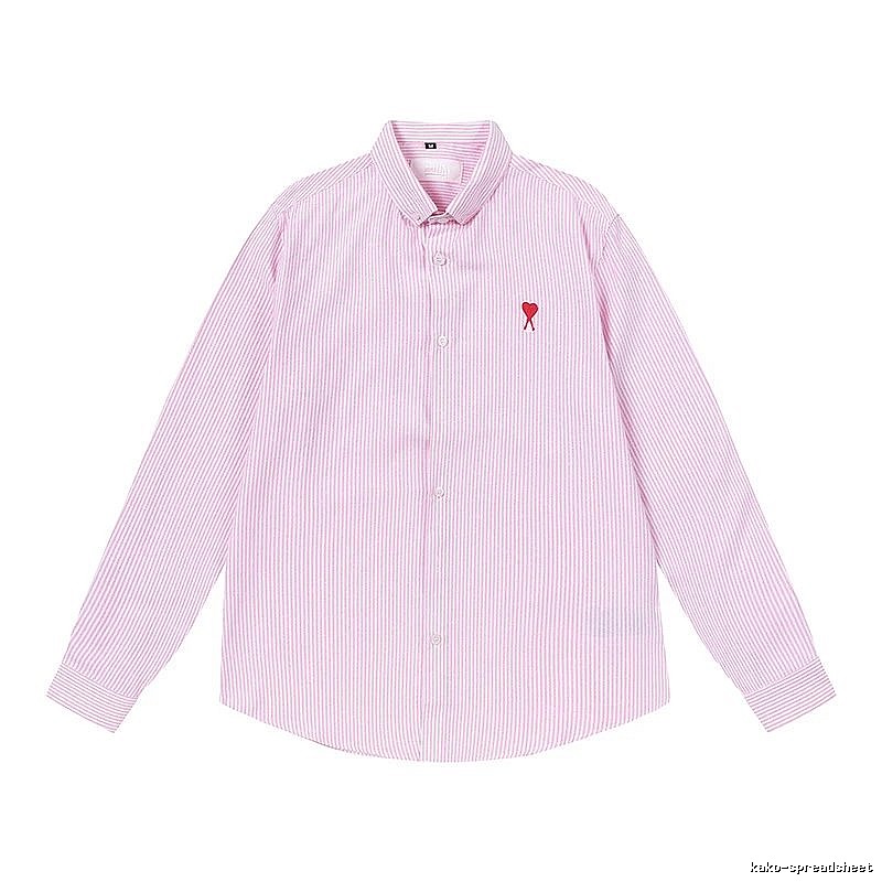 AMI Stripe Minimalist Style Pink Shirt