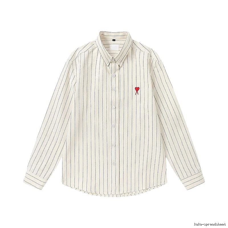 AMI Stripe Minimalist Style White Shirt