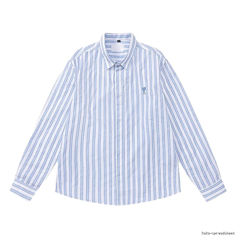 AMI Stripe Simple Blue Shirt
