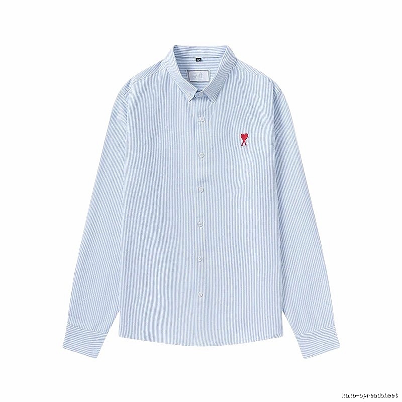 AMI striped minimalist style blue shirt