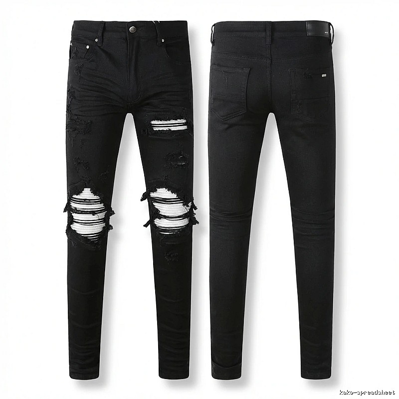 AMI trendy brand black jeans with holes