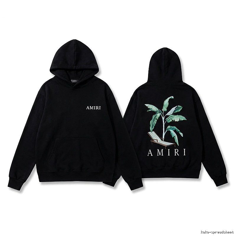 AMIRI black hoodie with palm print pattern