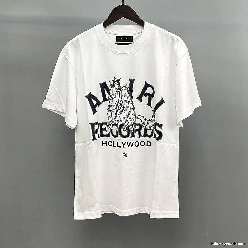 Amiri Letter Graphic White Records Graphic T-Shirt Daily Styling
