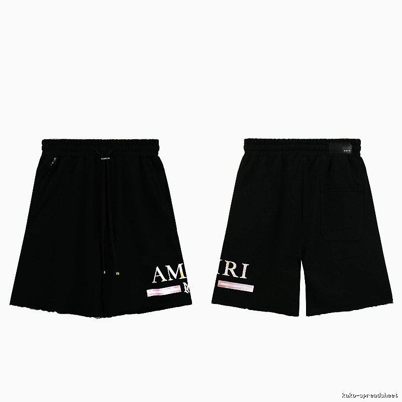 AMIRI Letter Print Street Style Black Shorts
