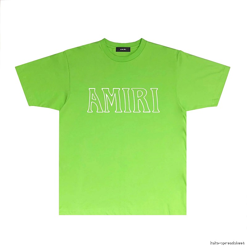 AMIRI Letter Style Fluorescent Green T-Shirt