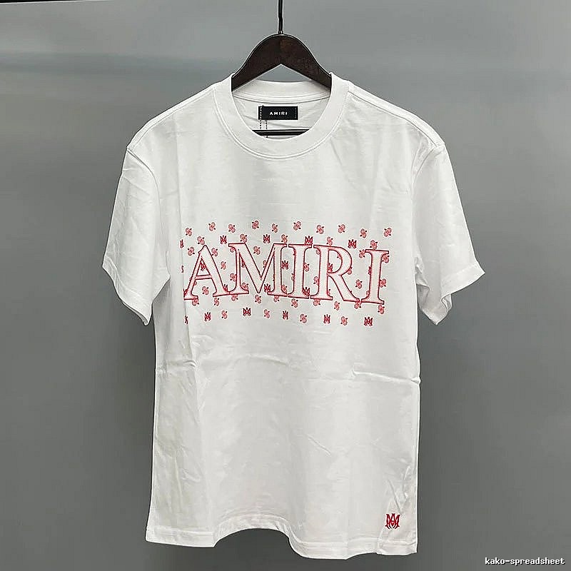 Amiri Red Graphic Detail White Records Graphic T-Shirt Warm Weather