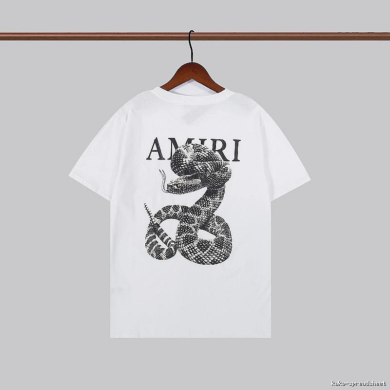 Amiri Resort Graphic T-shirt White Blue Amiri for Travel Looks