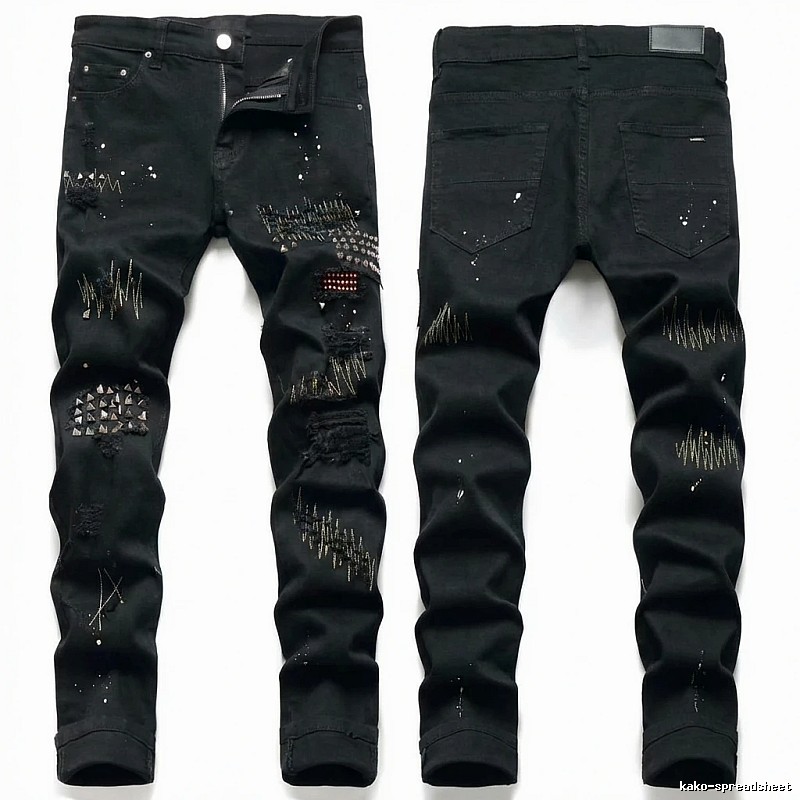 AMIRI Ripped Trendy Black Pants