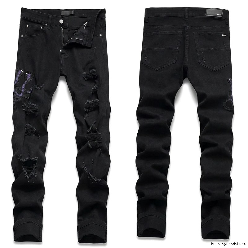 AMIRI Ripped Trendy Black Pants