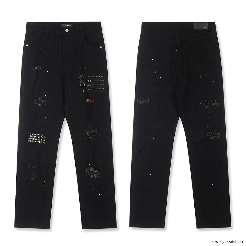 AMIRI Rivet Punk Style Black Pants