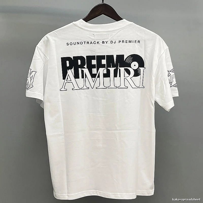Amiri White Black Records Graphic T-Shirt Coffee Run