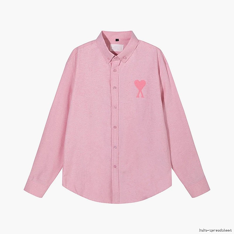 AMI's Love Minimalist Style Pink Shirt