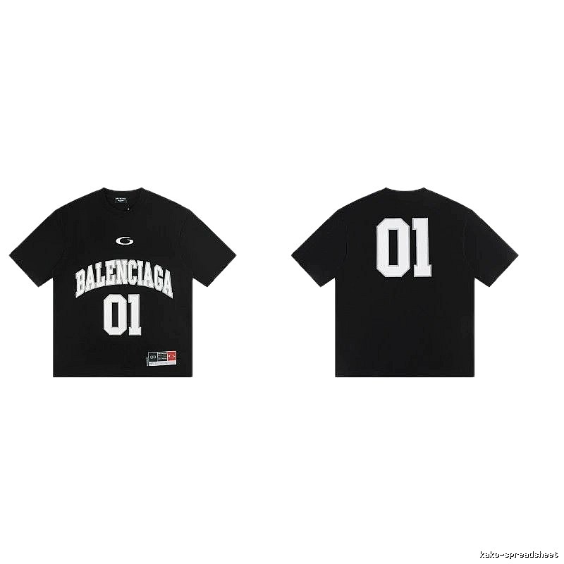 Balenciaga 01 Printed Street Style Black T-shirt