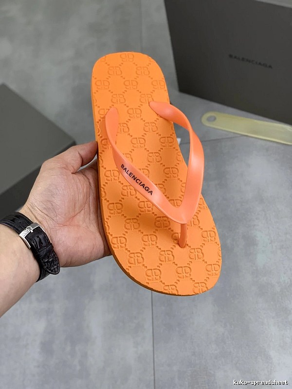Balenciaga All-over Print Casual Style Orange Flip-Flops