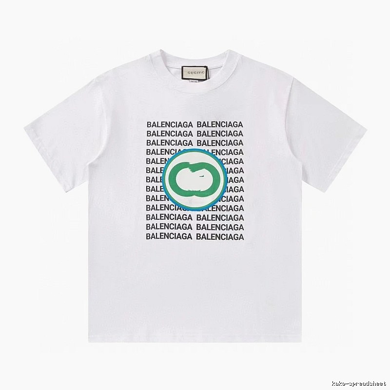 Balenciaga All-over Print Trendy Style White T-Shirt