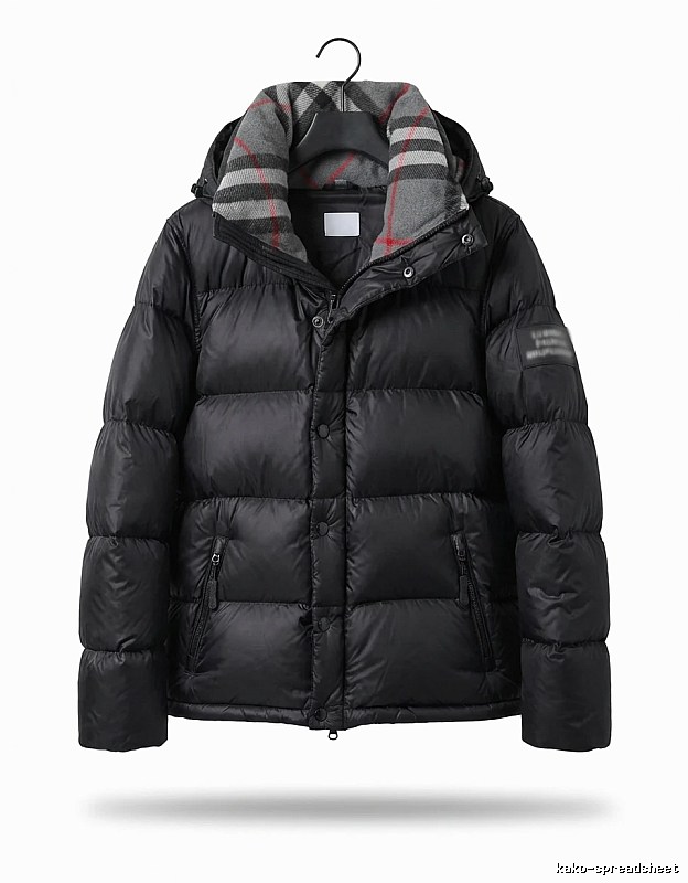 Balenciaga checkered style black down jacket