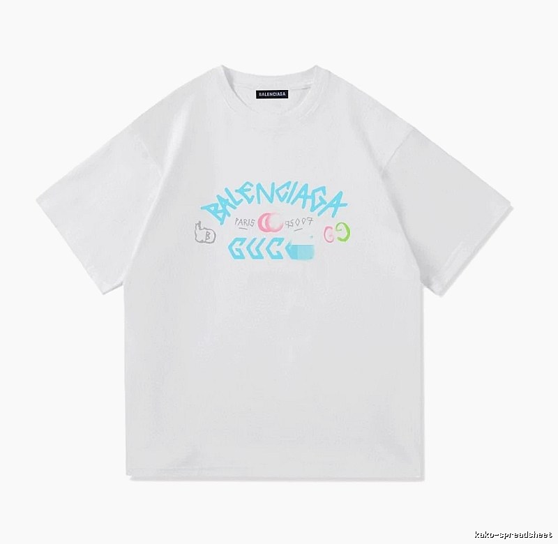Balenciaga Co-branded Graffiti Street Style White T-Shirt