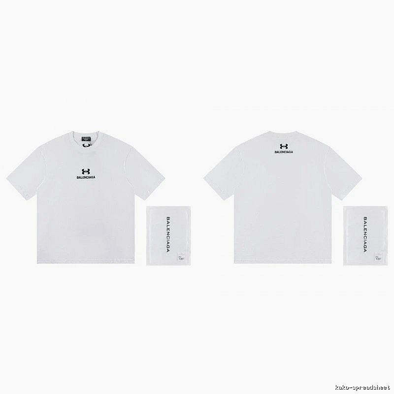 Balenciaga Co-branded Trendy Printed White T-Shirt