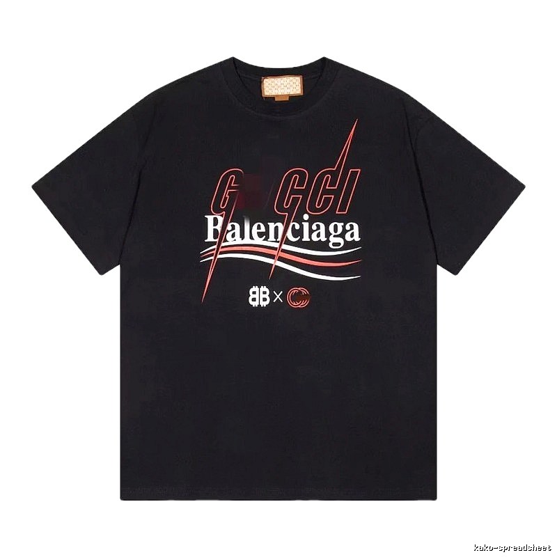 Balenciaga Co-branded Trendy Style Black Short-sleeve T-shirt