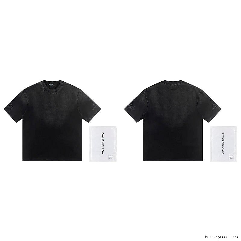Balenciaga Distressed Street Style Black Short-Sleeve T-Shirt