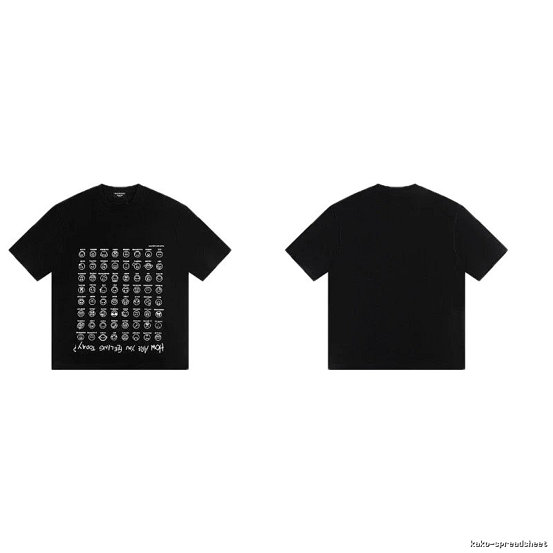 Balenciaga Emoji Printed Street Style Black T-Shirt