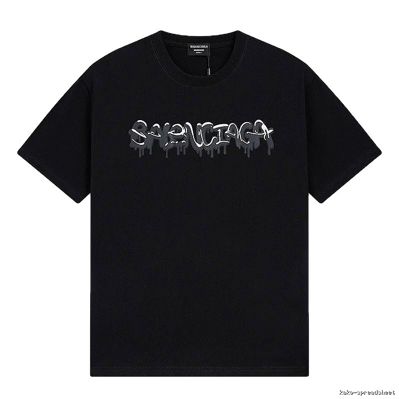 Balenciaga Graffiti Street Style Black Short Sleeve T-shirt