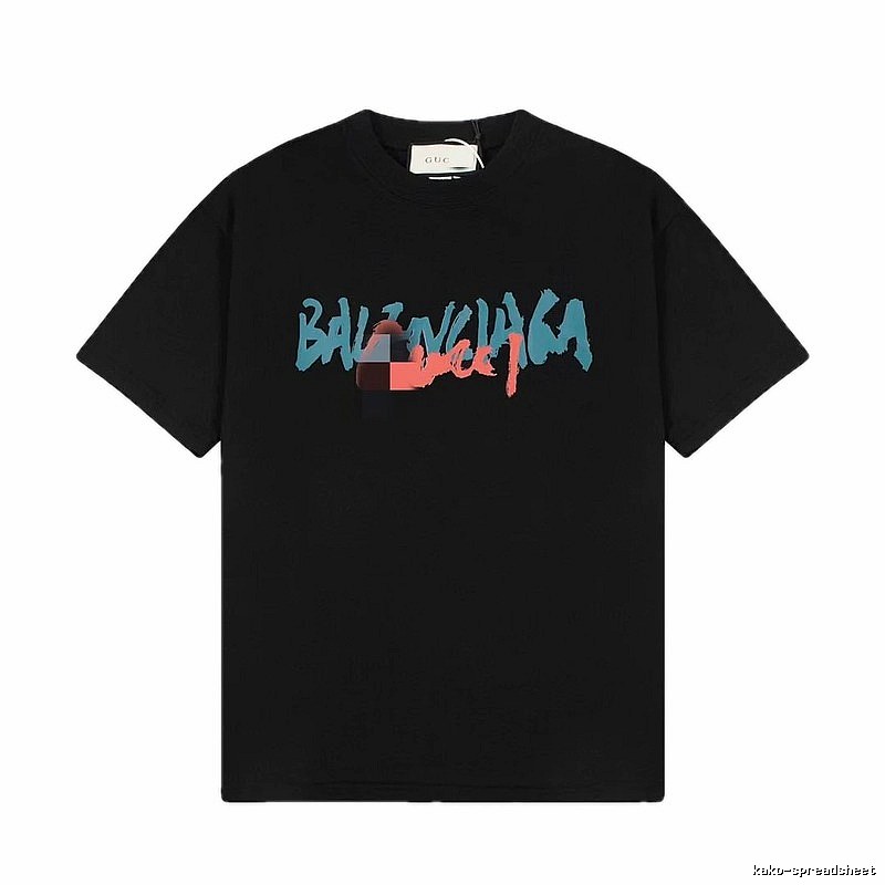 Balenciaga Graffiti Street Style Black T-Shirt