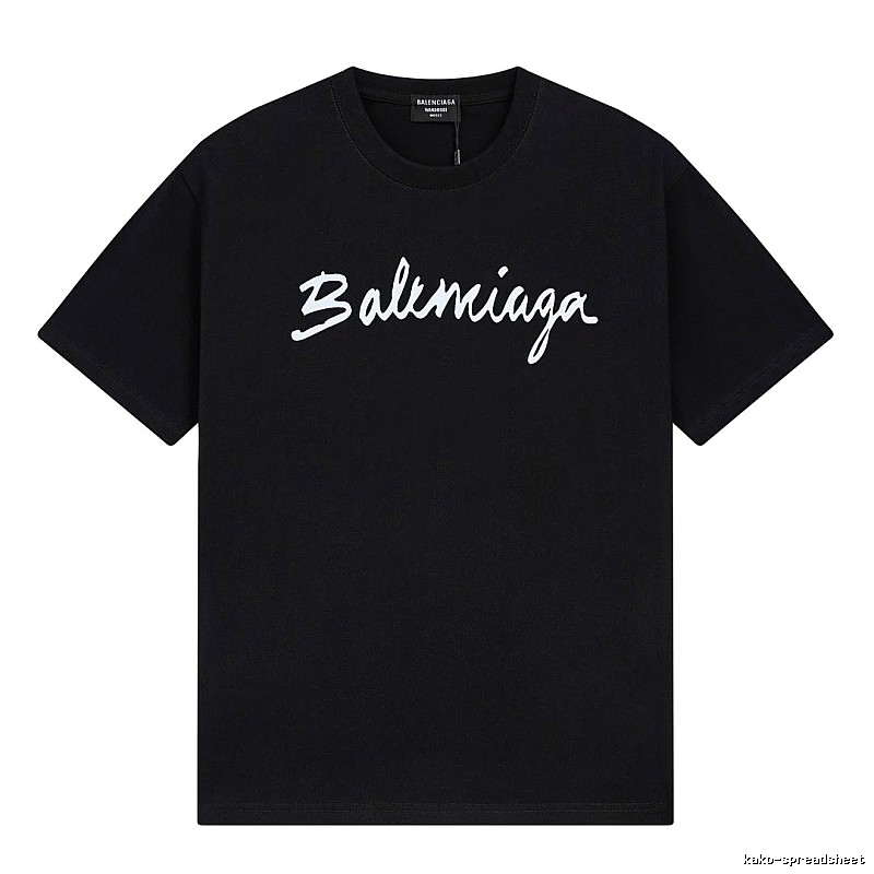 Balenciaga Handwritten Trendy Style Black T-shirt
