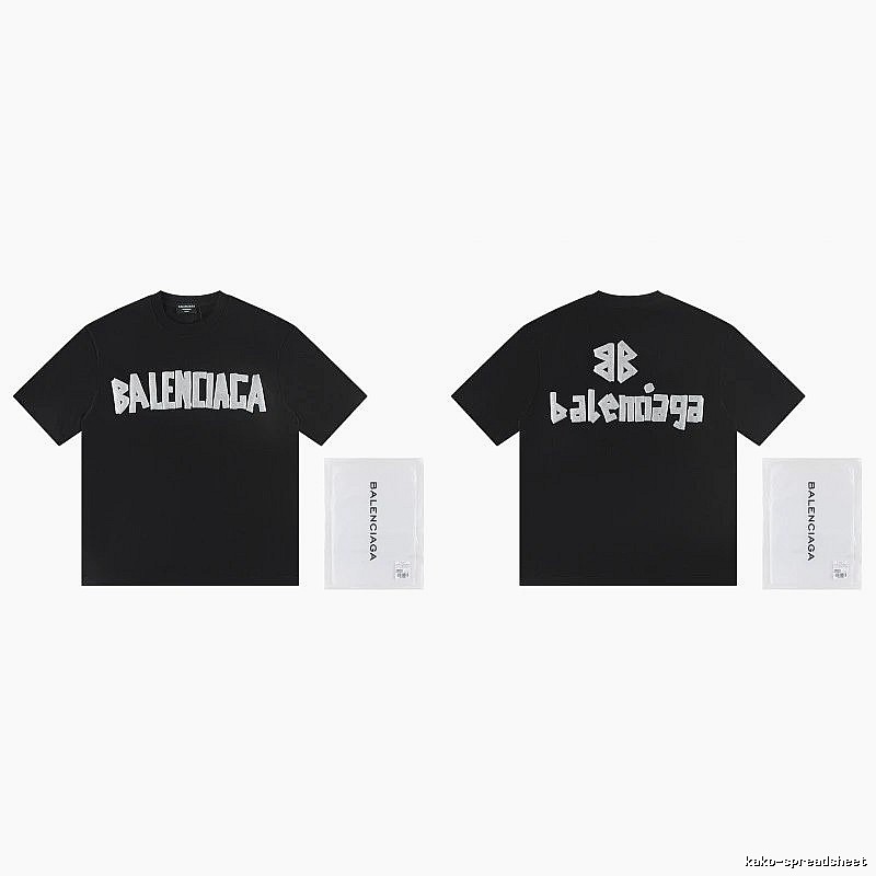 Balenciaga Letter Print Street Style Black T-Shirt