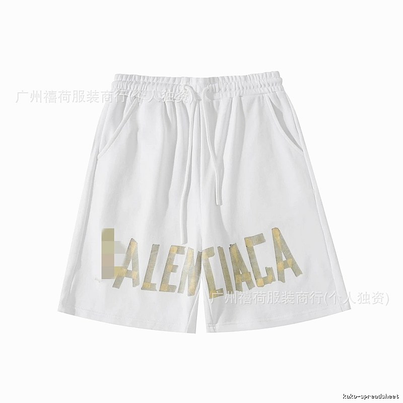 Balenciaga letter-print white shorts