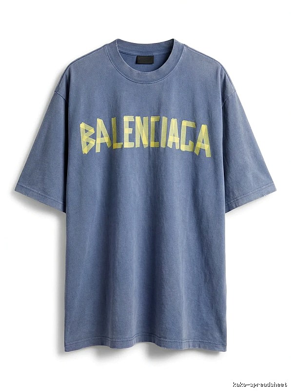 Balenciaga letter-style blue T-shirt