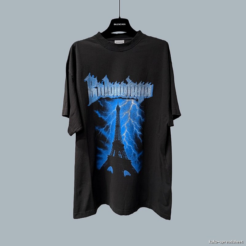 Balenciaga Lightning Style Black T-shirt