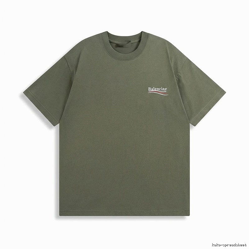 Balenciaga minimalist style olive green T-shirt