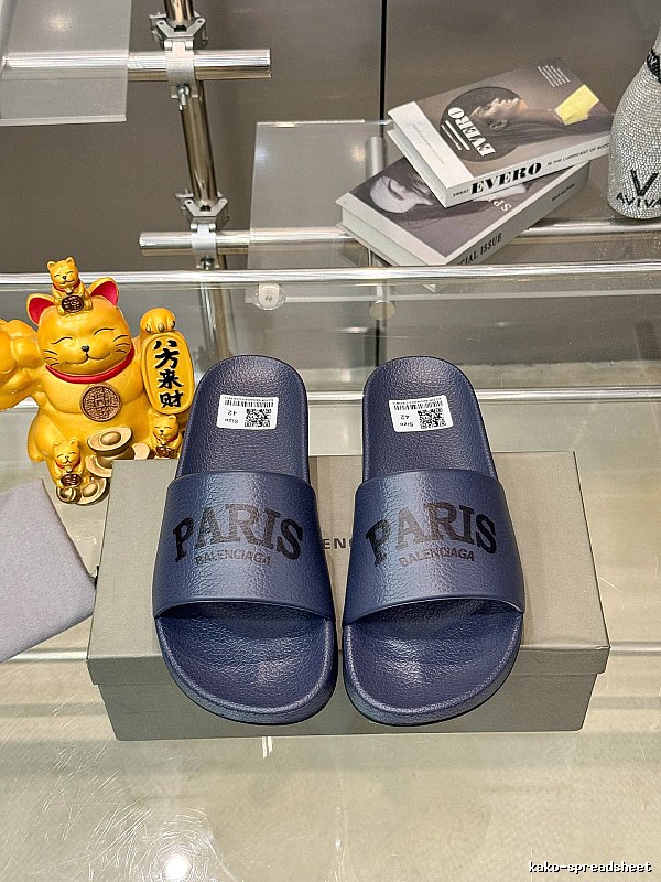 Balenciaga Paris Casual Style Navy Blue Slide Sandals