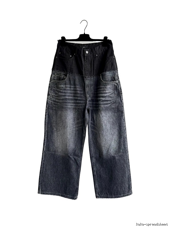 Balenciaga patchwork denim wide-leg pants