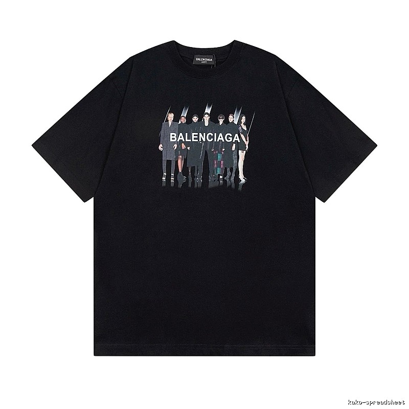 Balenciaga Portrait Print Trendy Black T-Shirt