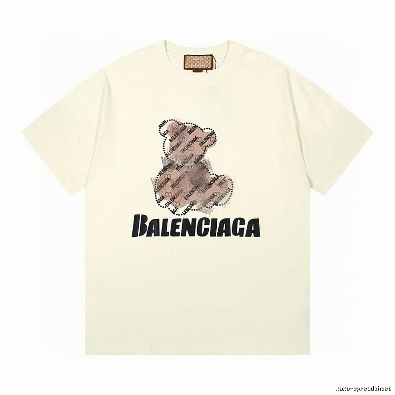 Balenciaga Trendy Off-white T-shirt with Bear Print