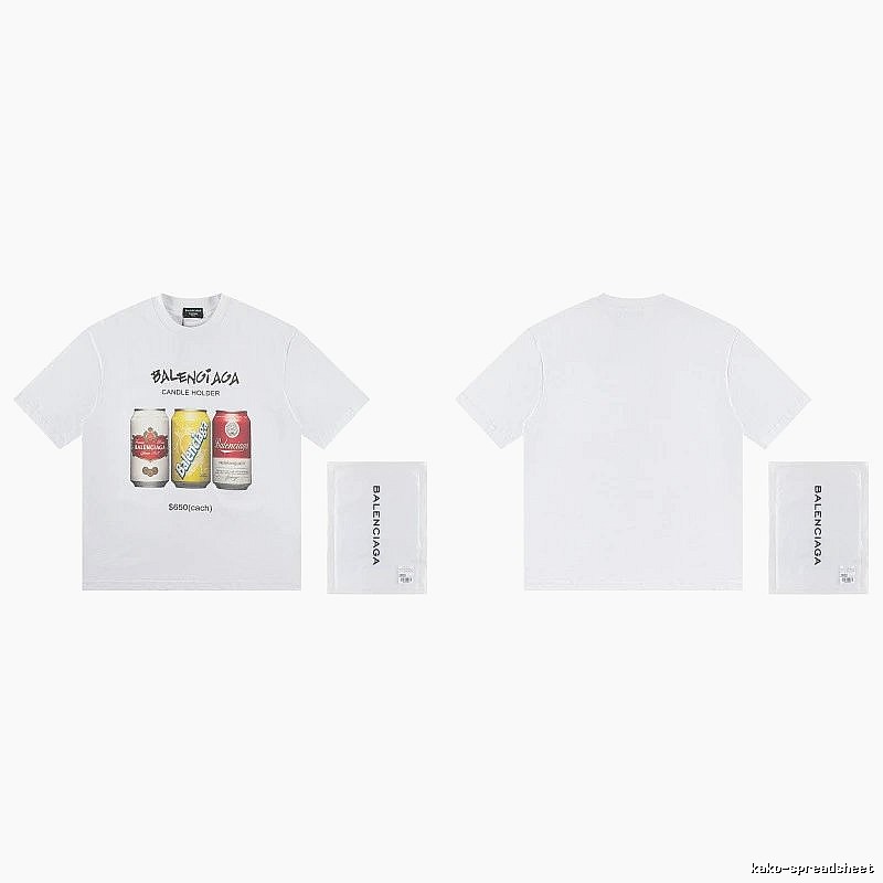 Balenciaga Trendy White T-Shirt with Soda Can Print