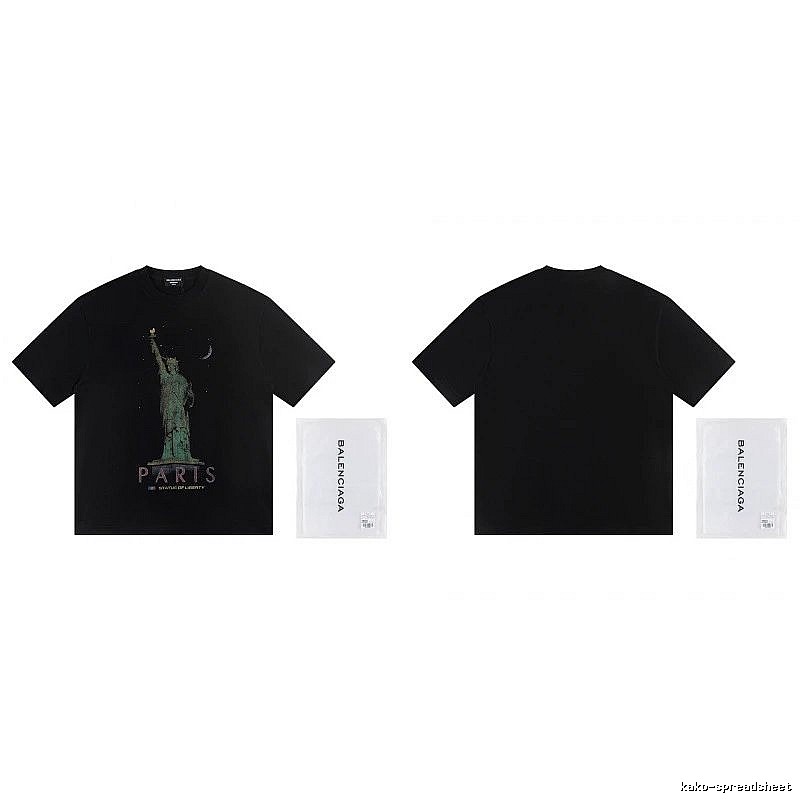 Balenciaga Vintage Style Statue of Liberty Black T-Shirt